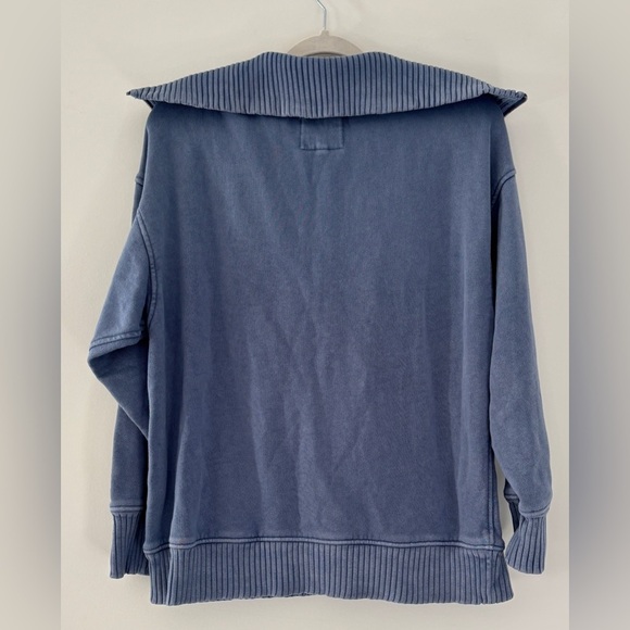 Aerie Women's‎ Size XS Down To Earth Quarter Zip Oversized Sweater Blue Pullover - Picture 3 of 8
